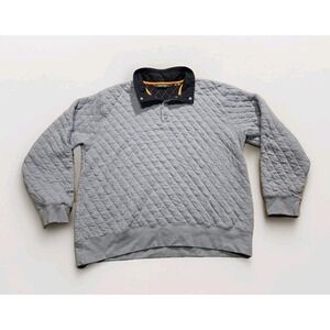 Orvis Sweater Mens XL Blue Quilted Snap Mock Neck‎ Pullover Outdoor Casual